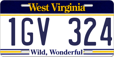 WV license plate 1GV324