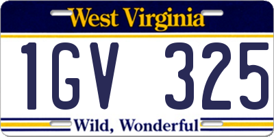 WV license plate 1GV325