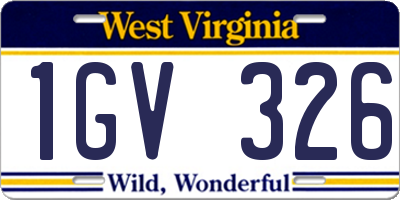 WV license plate 1GV326
