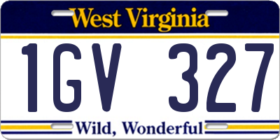 WV license plate 1GV327