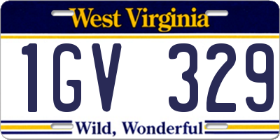 WV license plate 1GV329