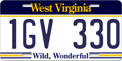 WV license plate 1GV330