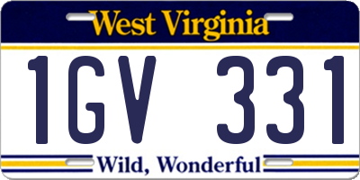 WV license plate 1GV331