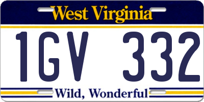 WV license plate 1GV332