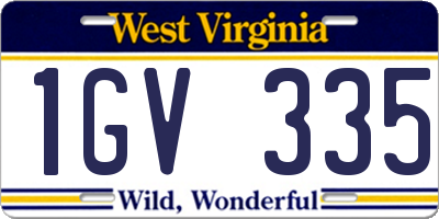 WV license plate 1GV335