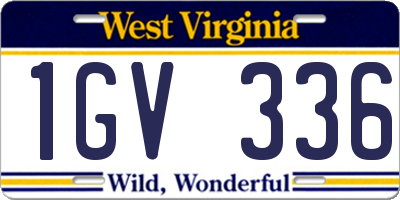 WV license plate 1GV336