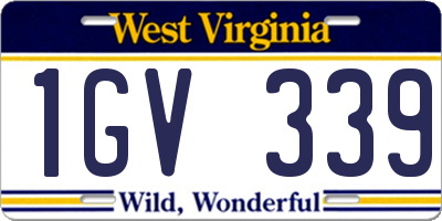 WV license plate 1GV339