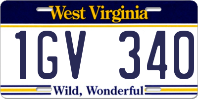WV license plate 1GV340