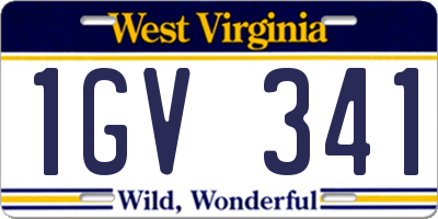 WV license plate 1GV341
