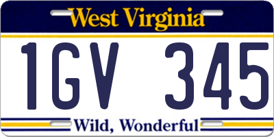 WV license plate 1GV345