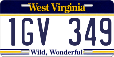 WV license plate 1GV349