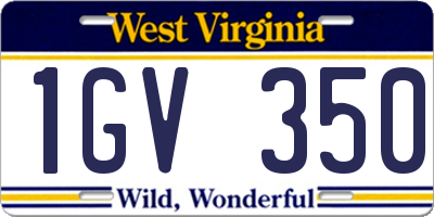 WV license plate 1GV350