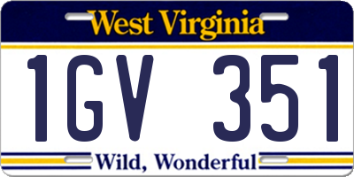 WV license plate 1GV351