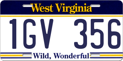 WV license plate 1GV356