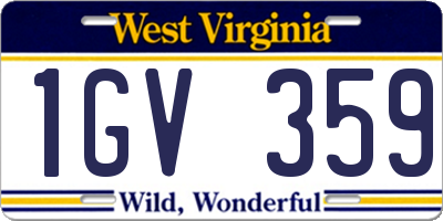 WV license plate 1GV359