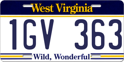 WV license plate 1GV363