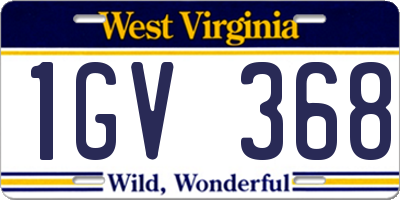 WV license plate 1GV368