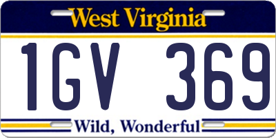 WV license plate 1GV369