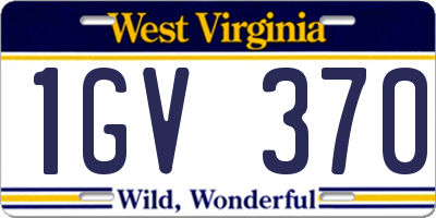 WV license plate 1GV370