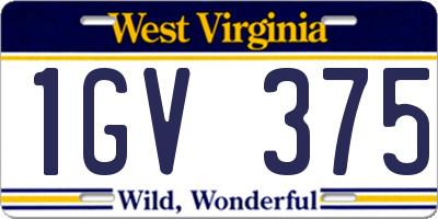 WV license plate 1GV375