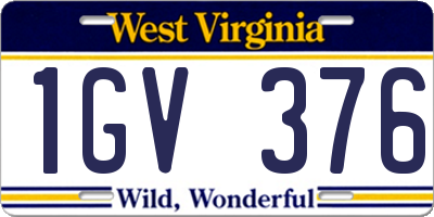 WV license plate 1GV376