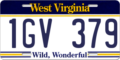 WV license plate 1GV379