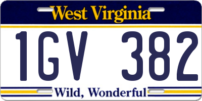 WV license plate 1GV382