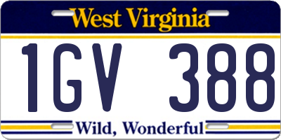 WV license plate 1GV388