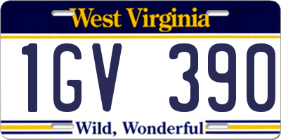 WV license plate 1GV390