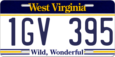WV license plate 1GV395