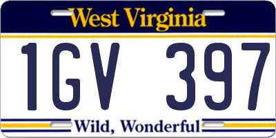 WV license plate 1GV397