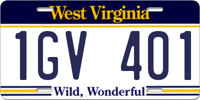 WV license plate 1GV401