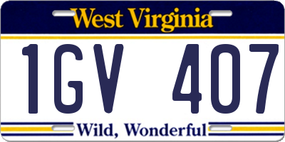 WV license plate 1GV407