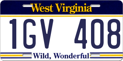 WV license plate 1GV408