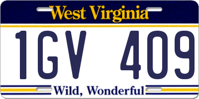 WV license plate 1GV409