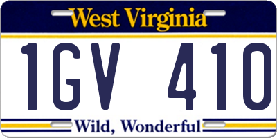 WV license plate 1GV410