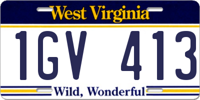 WV license plate 1GV413