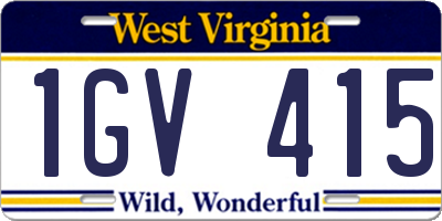 WV license plate 1GV415