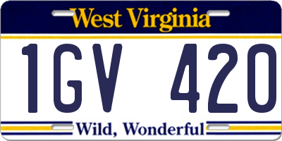 WV license plate 1GV420