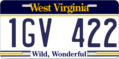 WV license plate 1GV422