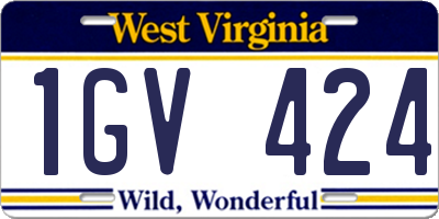 WV license plate 1GV424