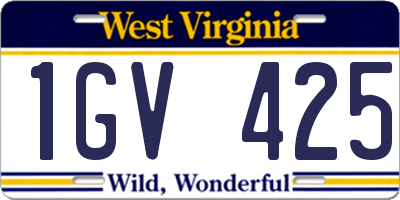 WV license plate 1GV425