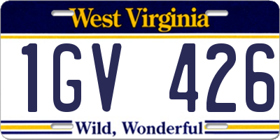 WV license plate 1GV426