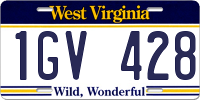 WV license plate 1GV428