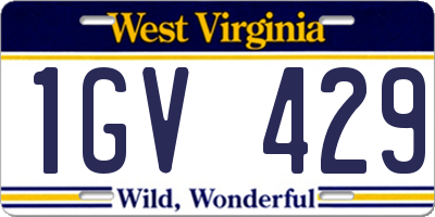 WV license plate 1GV429