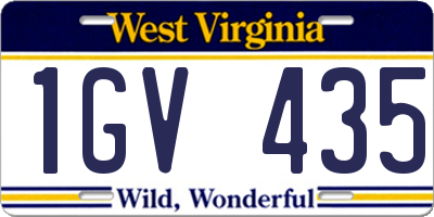 WV license plate 1GV435