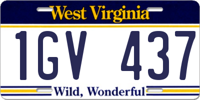 WV license plate 1GV437