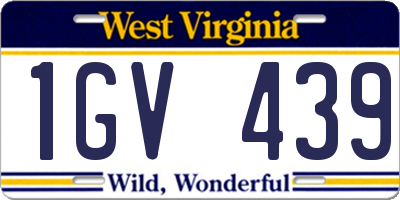WV license plate 1GV439