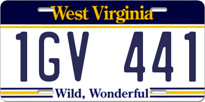 WV license plate 1GV441