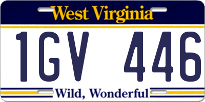 WV license plate 1GV446